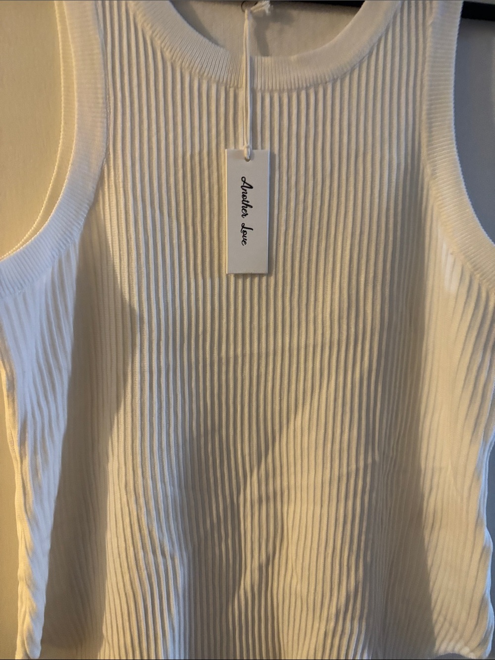 Another Love Ivory Ribbed Tank Top- P2P19, Length 26
